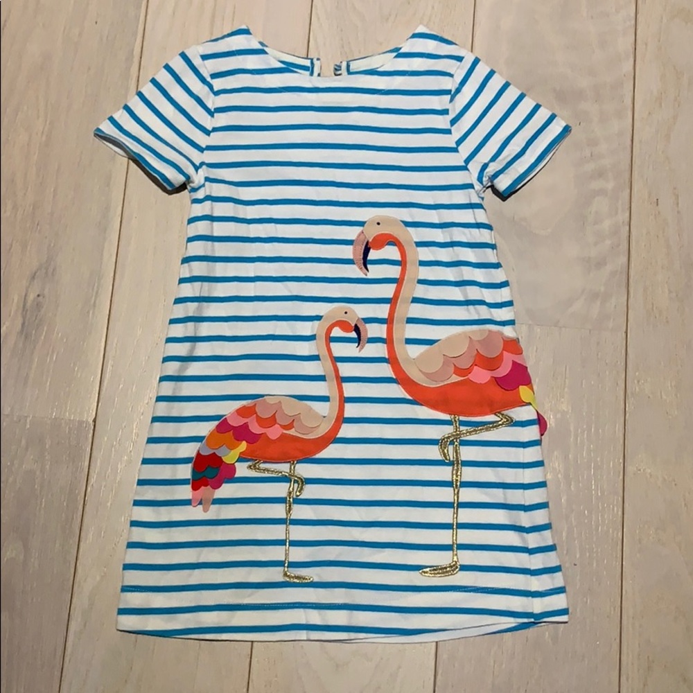 Mini Boden Flamingo Appliqué Dress